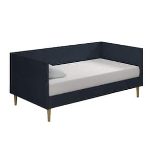 Felicia Mid Century Blue Linen Upholstered Twin Daybed
