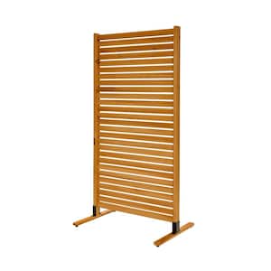 Tiaga 6 ft. H x 3 ft. W Freestanding or Surface Mounted Slatted Premium Wood Privacy Screen, Flat Top Style (1-Panel)