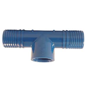 1 in. x 3/4 in. Barb Insert Blue Twister Polypropylene x FPT Tee Fitting