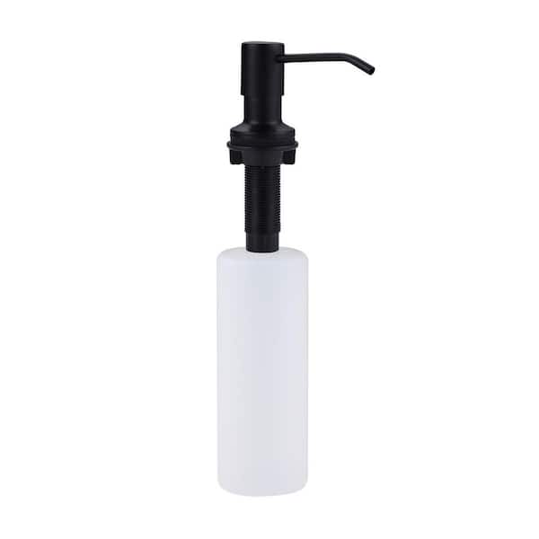 Built in Soap Dispenser Stainless Steel Countertop Pump Head with 17 oz. Liquid Bottle in Matte Black