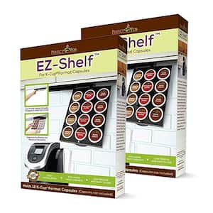 2-Pack EZ-Shelf Under Shelf Storage for K Cups, Coffee Holder Compatible with Keurig K Cup Coffee Pods