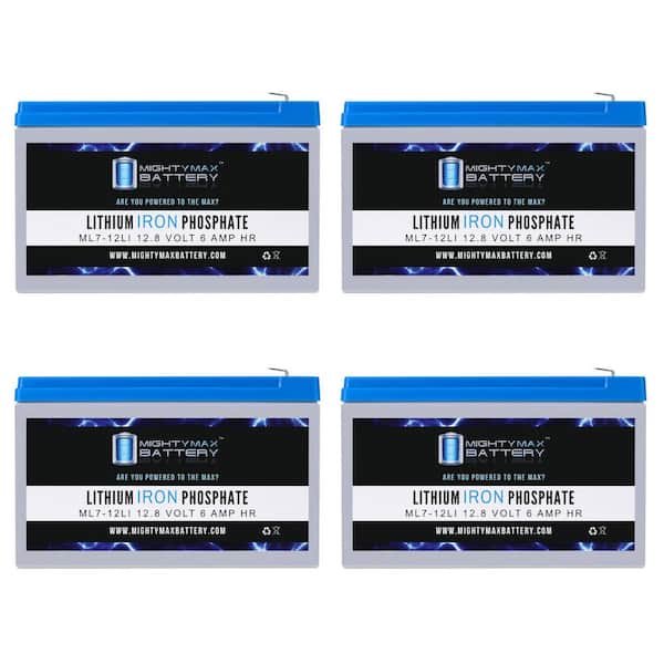 MIGHTY MAX BATTERY 12V 7AH Lithium Replacement Battery Compatible with APC UPS SMT750US-4 Pack