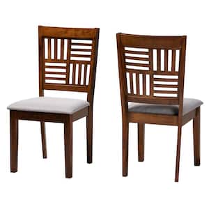 Deanna Grey and Walnut Brown Dining Chair (Set of 2)