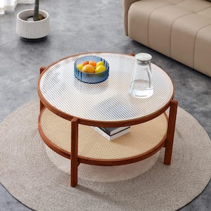 Angel Sar 4-Piece Round to Square Wood and Wicker Block