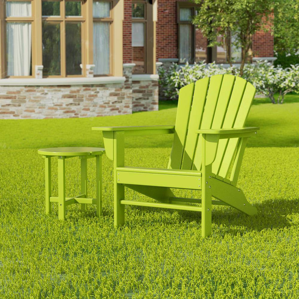 Lime Green 18" Round Recycled Plastic Side Table