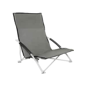 1-Pack Outdoor Folding Portable Fabric and Metal Frame Camping Chairs in Black