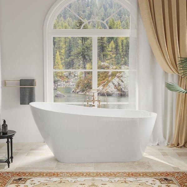Oral−B D12013T Aionor 63 in. x 28 in. Acrylic Flatbottom Freestanding Soaking