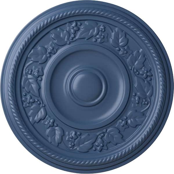 Ekena Millwork 16-1/8" x 3/4" Tyrone Urethane Ceiling Medallion (Fits Canopies upto 6-3/4"), Hand-Painted Americana