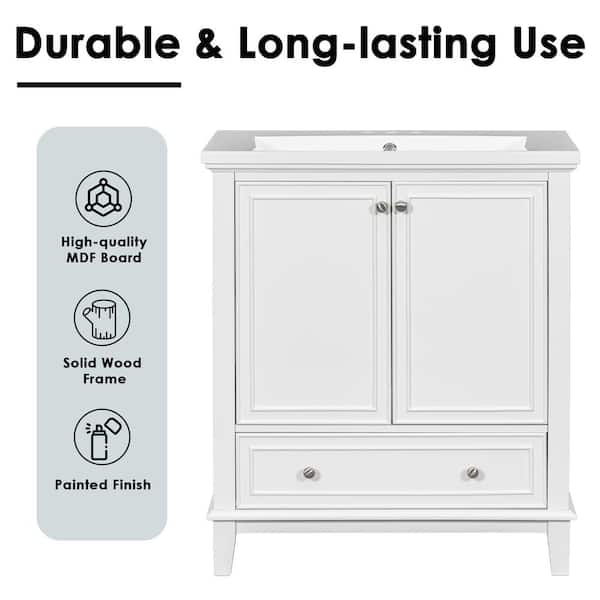 Xzkai 30 in. W x 18 in. D x 34 in. H Bath Vanity Cabinet without