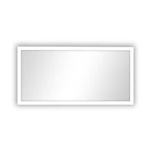 Smart Angelina 60 in. W x 30 in. H Rectangular Frameless Voice Control LED Wall Mount Bathroom Vanity Mirror in Silver