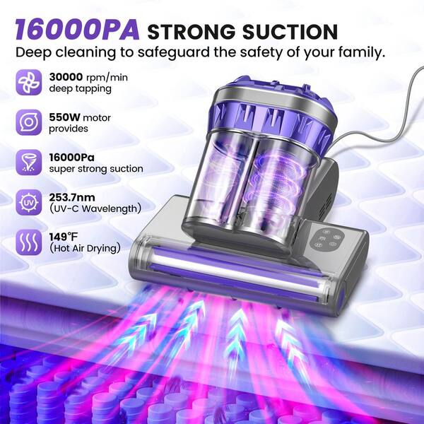 Bagless Corded HEPA Dual Cyclone Handheld Vacuum for Mattress Sofa