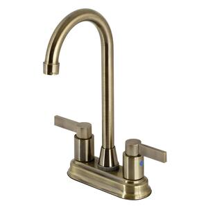NuvoFusion Two Handle Bar Faucet in Antique Brass