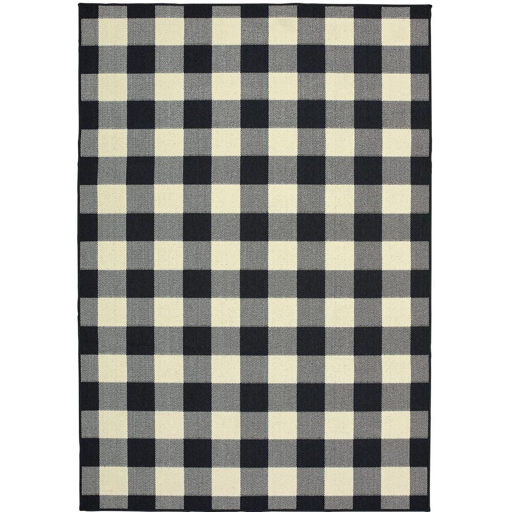 StyleWell Collins Blk/Ivy 4 ft. x 6 ft. Plaid Indoor/Outdoor Area Rug  564712 - The Home Depot