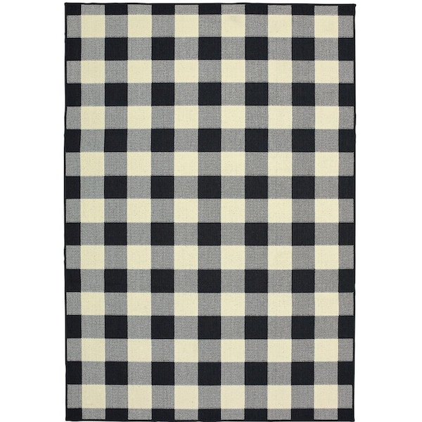 Collins Blk/Ivy 4 ft. x 6 ft. Plaid Indoor/Outdoor Area Rug