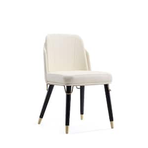 Estelle Cream and Black Faux Leather Dining Chair