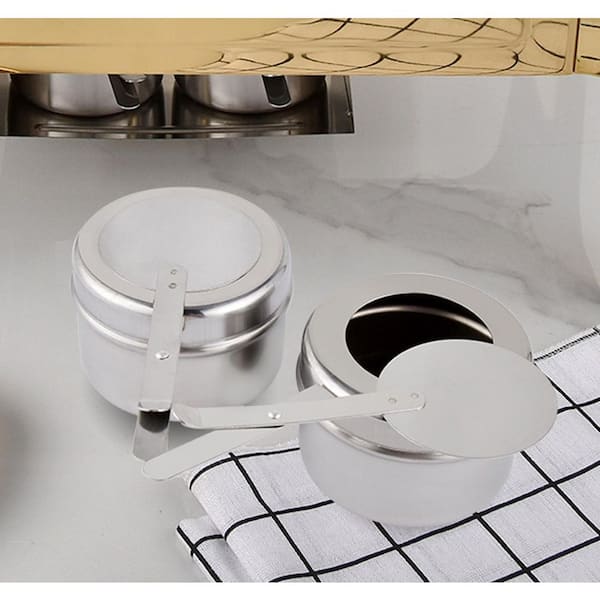 8-Pack 3.5 in. Stainless Steel Chafing Fuel Holder with Safety Cover, Canned Heat Box for Chafing Dish Catering Events