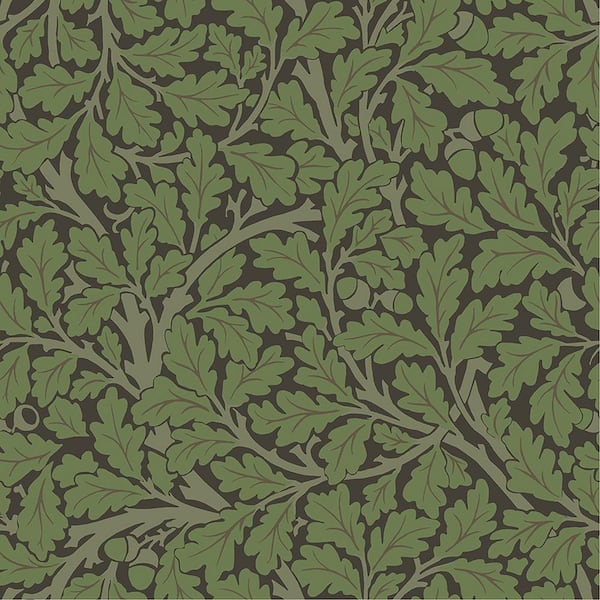 A-Street Prints Oak Tree Leaf Green Non-Pasted Non Woven Wallpaper Sample