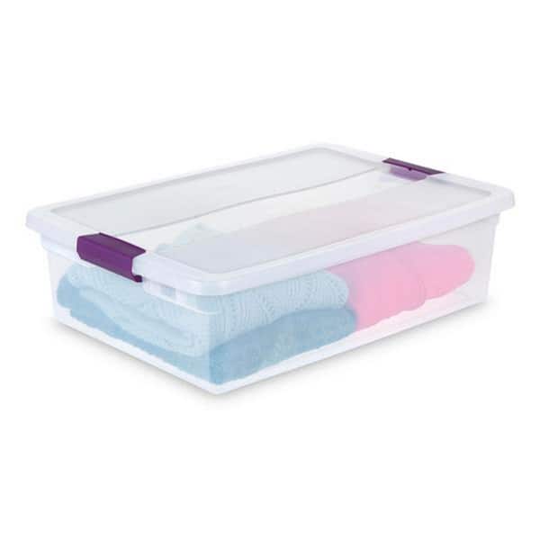 https://images.thdstatic.com/productImages/aac3fddf-0b8d-4049-ac13-97cfb9b304c3/svn/clear-with-colored-latches-sterilite-storage-bins-6-x-17551706-44_600.jpg