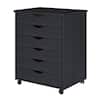 Adeptus Black 6-Drawer Solid Wood Wide Roll Cart 76168 - The Home Depot