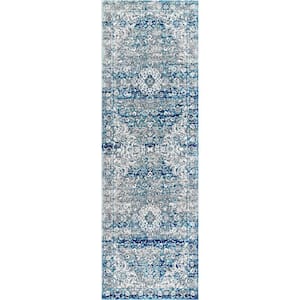Verona Vintage Persian Light Blue 3 ft. x 8 ft. Runner Rug