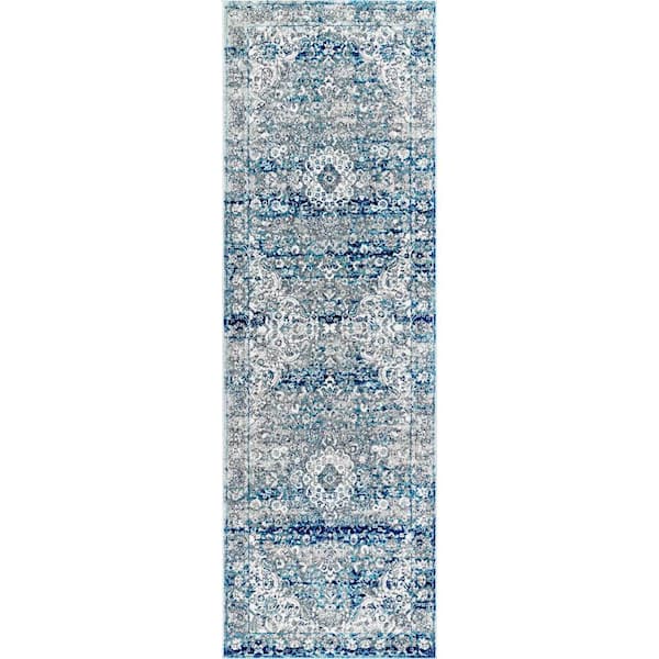 nuLOOM Verona Vintage Persian Light Blue 3 ft. x 8 ft. Runner Rug
