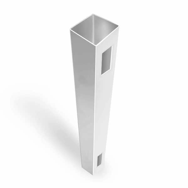 Acadia/Roosevelt 5 in. x 5 in. x 9 ft. White Vinyl Routed Fence End Post