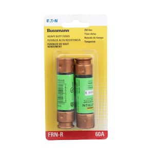 FRN Series 60 Amp Brass Time-Delay Fuse Cartridges (2-Pack)