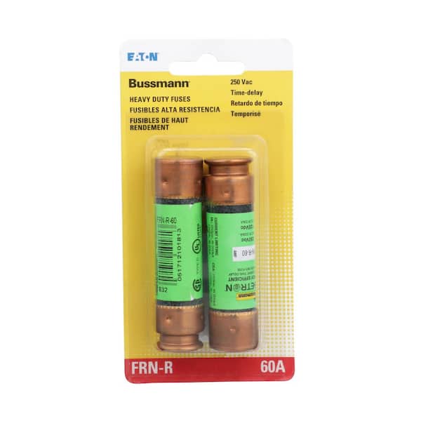 FRN Series 60 Amp Brass Time-Delay Fuse Cartridges (2-Pack)
