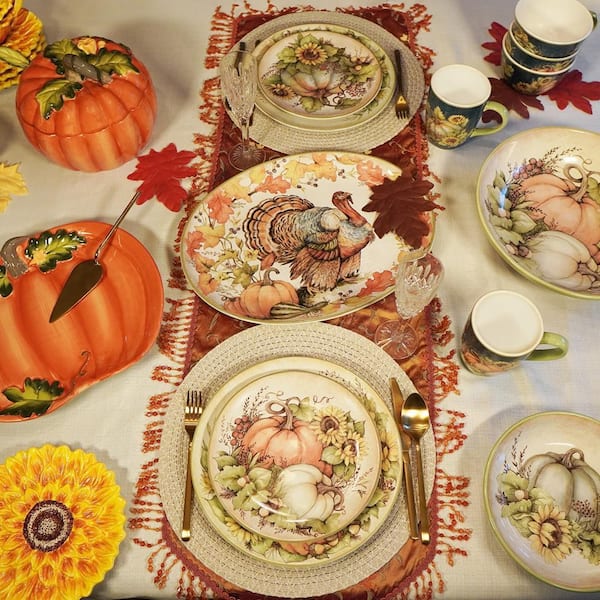 Certified International Multi-Colored Autumn Breeze Salad Plates