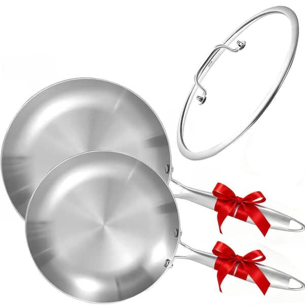 Kitchen Tools Tri-Ply Stainless Steel Saute Pan 10 in. Silver Nonstick Features Induction Compatible Dishwasher Safe Lid