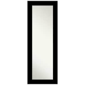 Basic Black 19.5 in. x 53.5 in. Non-Beveled Casual Rectangle Wood Framed Full Length on the Door Mirror in Black