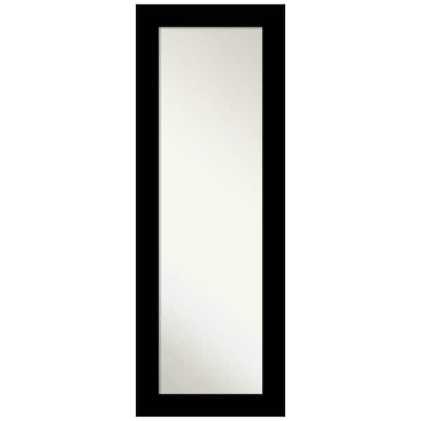 Amanti Art Basic Black 19.5 in. x 53.5 in. Non-Beveled Casual Rectangle Wood Framed Full Length on the Door Mirror in Black