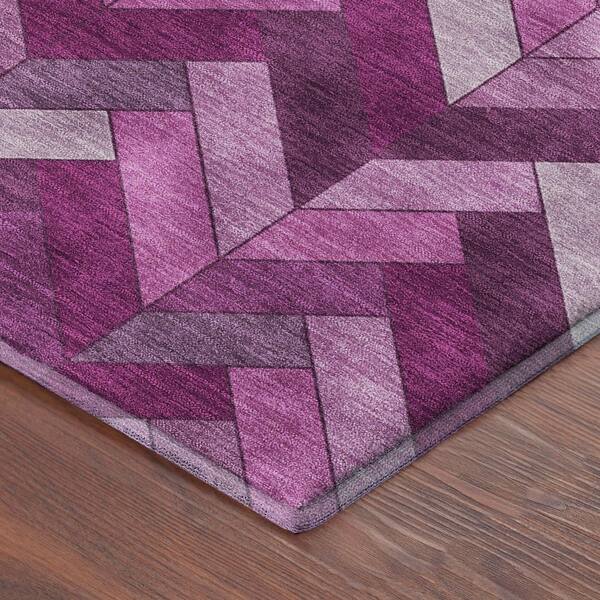 Mayfield Premium Machine Washable Abstract AMF2296 Pink 10 ft. x 14 ft. Area Rug