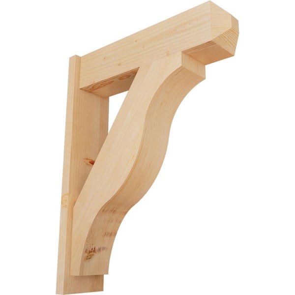 Ekena Millwork 8 in. x 36 in. x 28 in. Fuston Craftsman Smooth Douglas Fir Outlooker