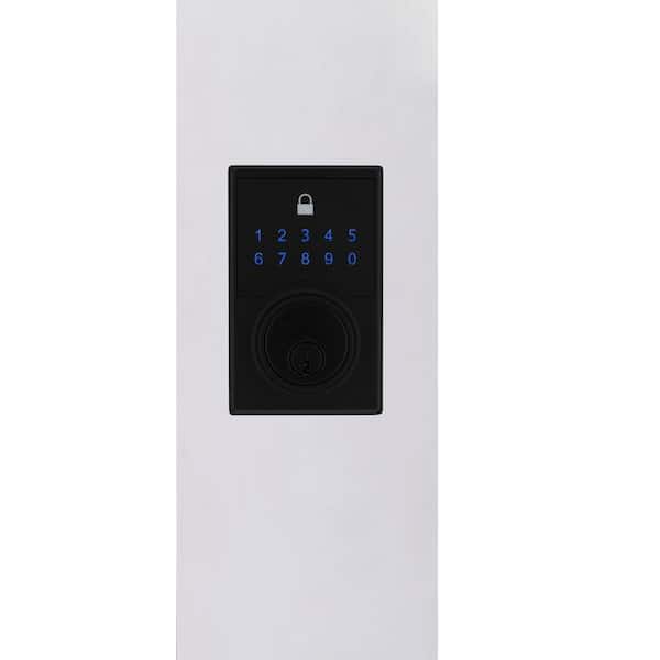 Defiant - Square Matte Black Compact Touch Electronic Single Cylinder Deadbolt