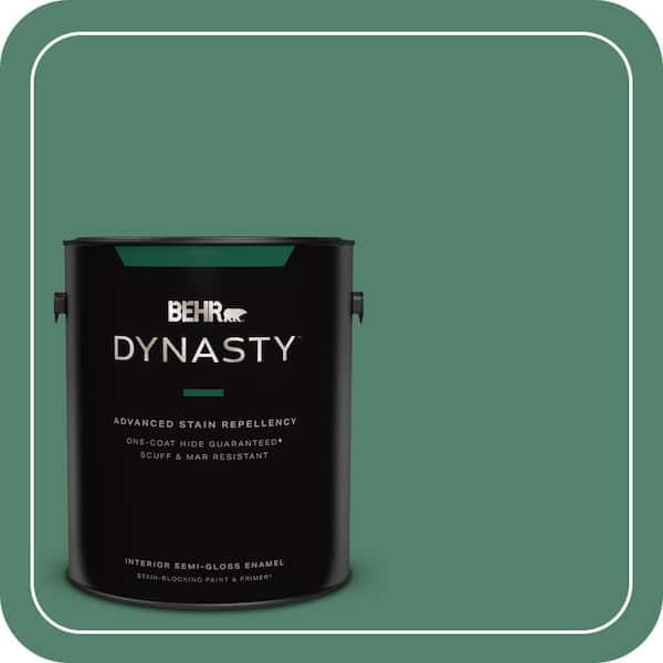 BEHR DYNASTY 1 gal. #M420-6 Tournament Field One-Coat Hide Semi-Gloss Enamel Interior Stain-Blocking Paint & Primer