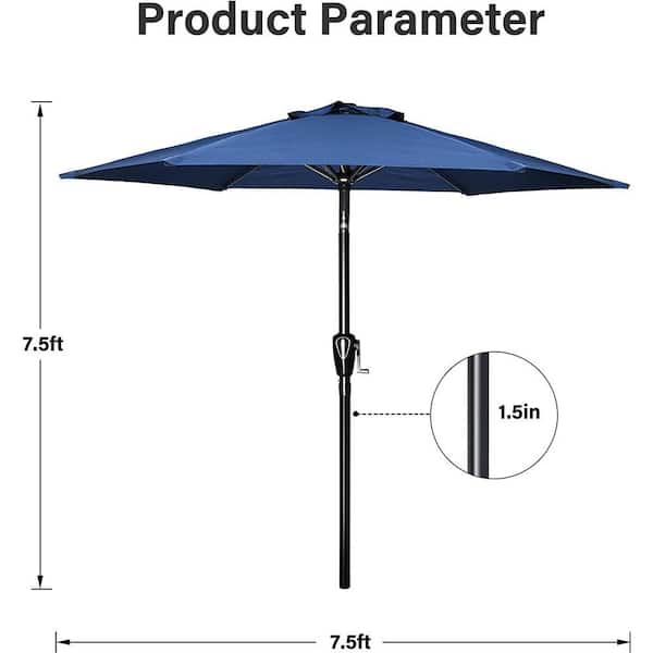commercial 6 x 9 patio umbrella Sonkuki 6 ft. x 9 ft. Rectangular Steel Patio Market Umbrella with Push Button Tilt in Taupe