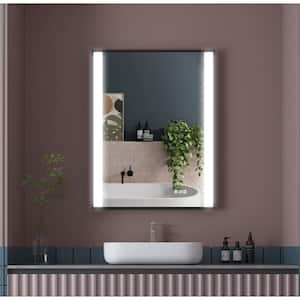28 in. x 36 in. Rectangular Aluminum Framed Wall Super Bright LED Lighted Anti-Fog Bathroom Vanity Mirror in Black