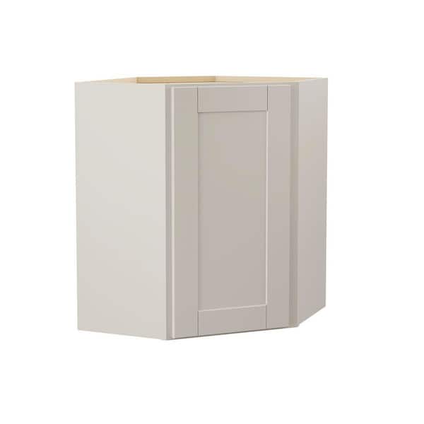 Hampton Bay Shaker Dove Gray Stock Assembled Diagonal Corner Wall Kitchen Cabinet (24 in. x 30 in. x 12 in.)