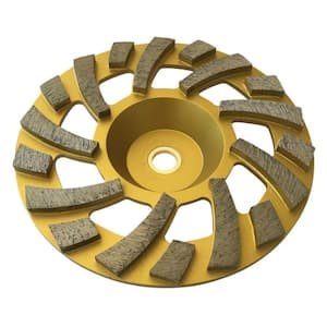 7 in. High Performance Diamond Grinding Wheels, Bi-Turbo Segments, #30/40 Grit, 7/8-5/8 in. Non-Threaded Arbor