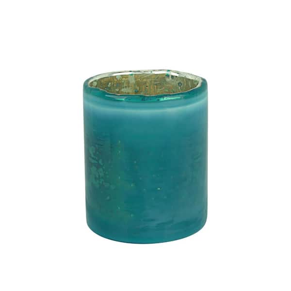 Teal Glass Votive Candle Holder