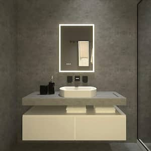 Radiance 22 in. W x 30 in. H Rectangular Frameless LED Wall Bathroom Vanity Mirror with Polished Crystal Finish