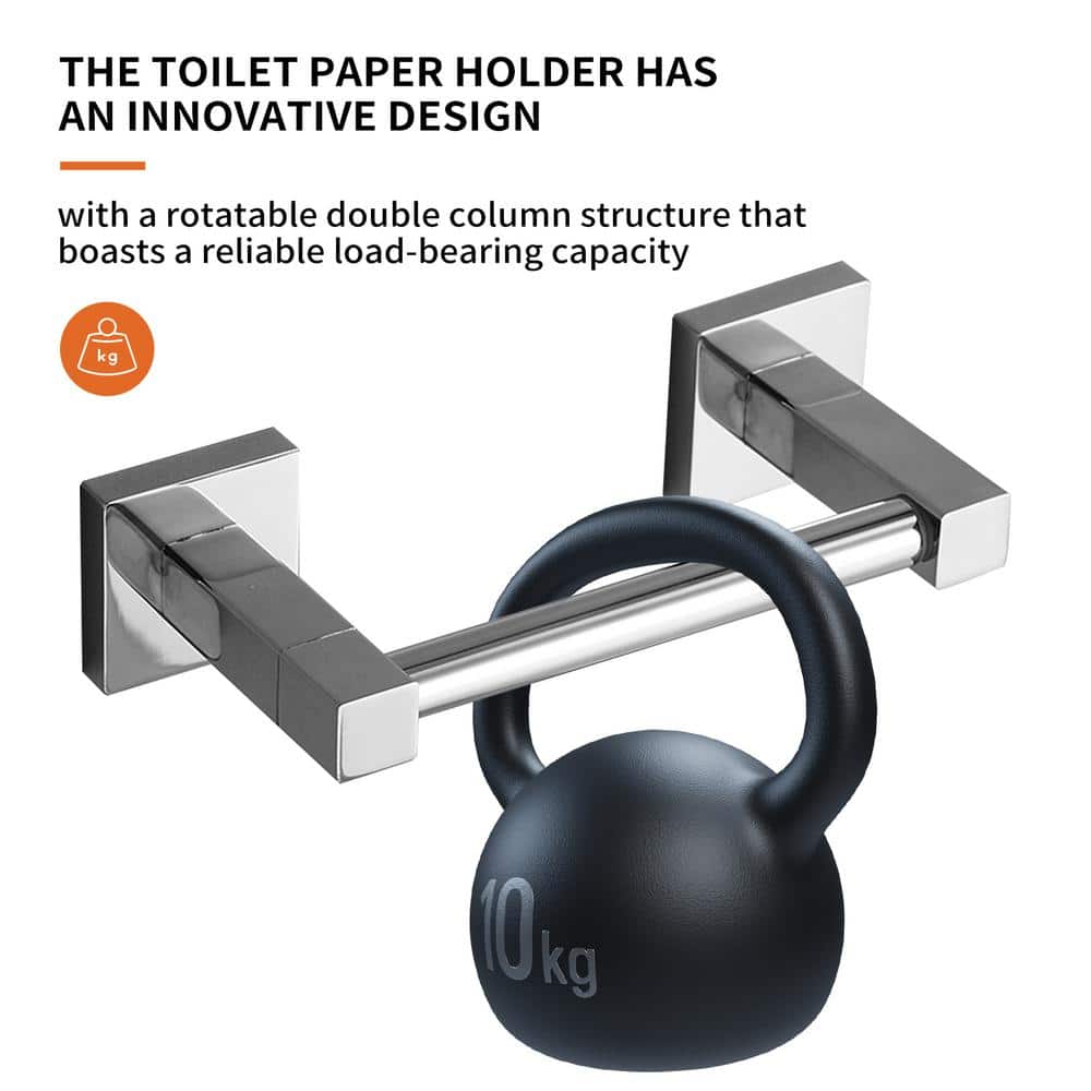 Polished Chrome Wall Mounted Double Post Toilet Paper Holder