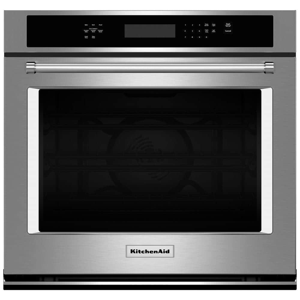 KitchenAid 30 in. Single Electric Wall Oven Self-Cleaning with Convection  in Stainless Steel KOSE500ESS - The Home Depot