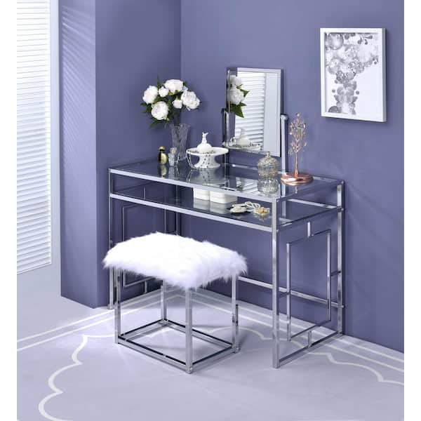 chrome vanity desk