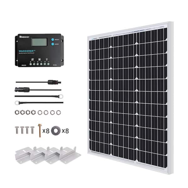 Renogy 50-Watt 12V Portable Monocrystalline Solar Panel Starter Kit with Solar Charge Controller SAE Connectors