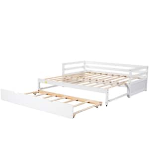 Twin or Double Twin White Wood Morden Daybed with Trundle