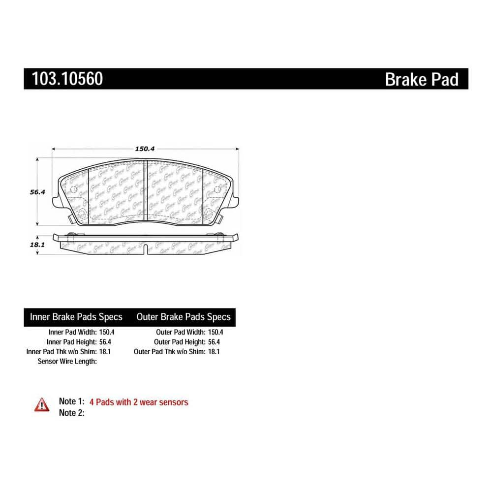 Centric Parts Disc Brake Pad Set 103.10560 - The Home Depot