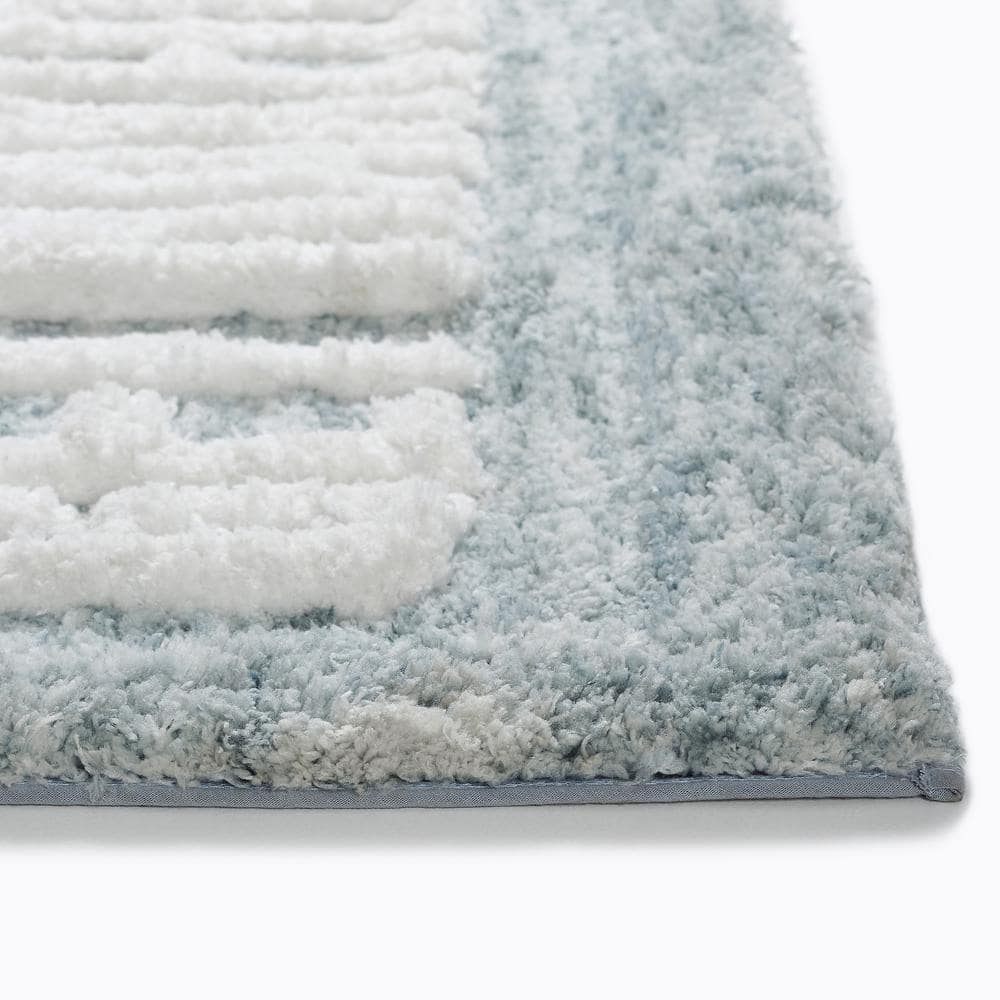 Teal Polyester Get Naked Typography Bath Rug, 24" x 60"