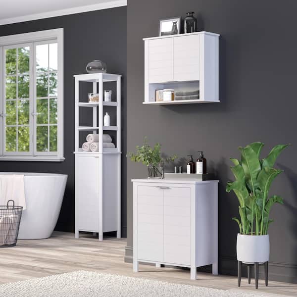 RiverRidge Madison 22.88-in x 19.88-in x 7.88-in White Bathroom Wall Cabinet